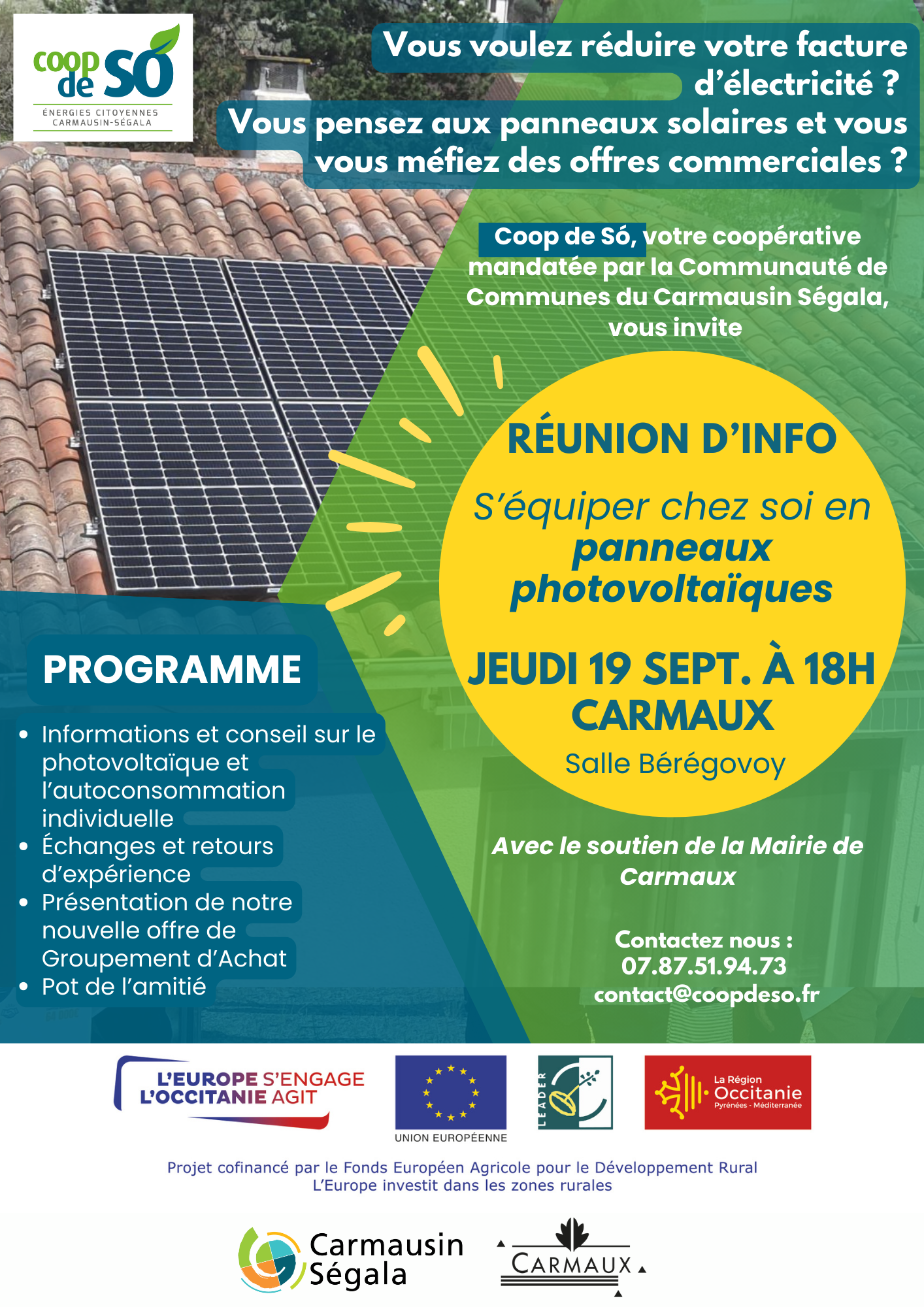 Réunion publique : s’équiper en photovoltaïque chez soi en toute confiance !